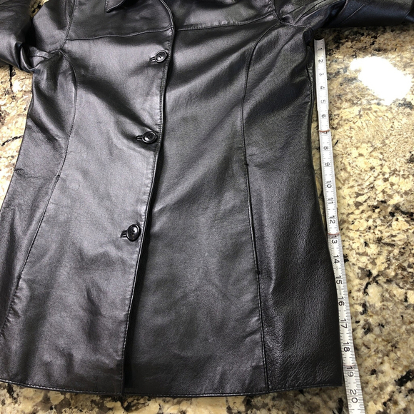 Size 8 Jessica Women’s Leather Jacket Button Up Mid Length Black Classic CN - Picture 11 of 16